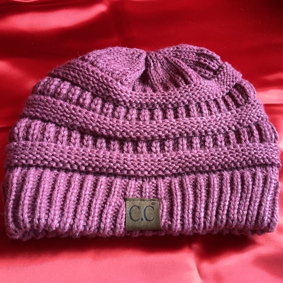 CC Exclusives Accessories - C.C Exclusives Mauve Pink Knit Beanie